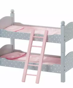 TeamsonUS Kids Olivia's Little World Polka Dots Princess Double Bunk Bed For 18" Dolls, Gray