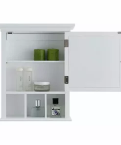 TeamsonUS Teamson Home Neal Removable Wooden Medicine Cabinet With Mirrored Door, White