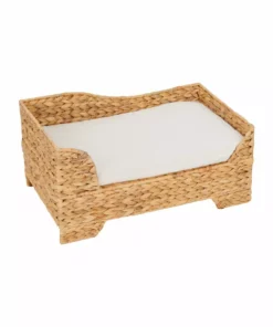 TeamsonUS Teamson Pets Neith Wicker Seagrass Pet Cat Or Small Dog Daybed, Tan/Cream 15 TeamsonUS Teamson Pets Neith Wicker Seagrass Pet Cat Or Small Dog Daybed, Tan/Cream