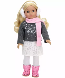 TeamsonUS Sophia's 6 Piece 'Let It Snow' Sweater And Skirt Outfit Set For 18'' Dolls