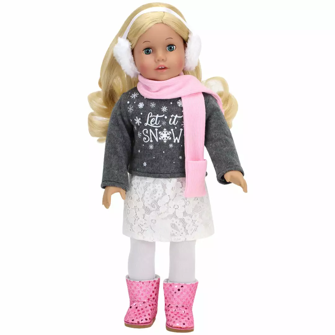 TeamsonUS Sophia's 6 Piece 'Let It Snow' Sweater And Skirt Outfit Set For 18'' Dolls 4 TeamsonUS Sophia's 6 Piece 'Let It Snow' Sweater And Skirt Outfit Set For 18'' Dolls
