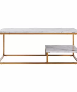 TeamsonUS Teamson Home Marmo Modern Marble-Look Coffee Table With Shelf, Marble/Brass 10 TeamsonUS Teamson Home Marmo Modern Marble-Look Coffee Table With Shelf, Marble/Brass