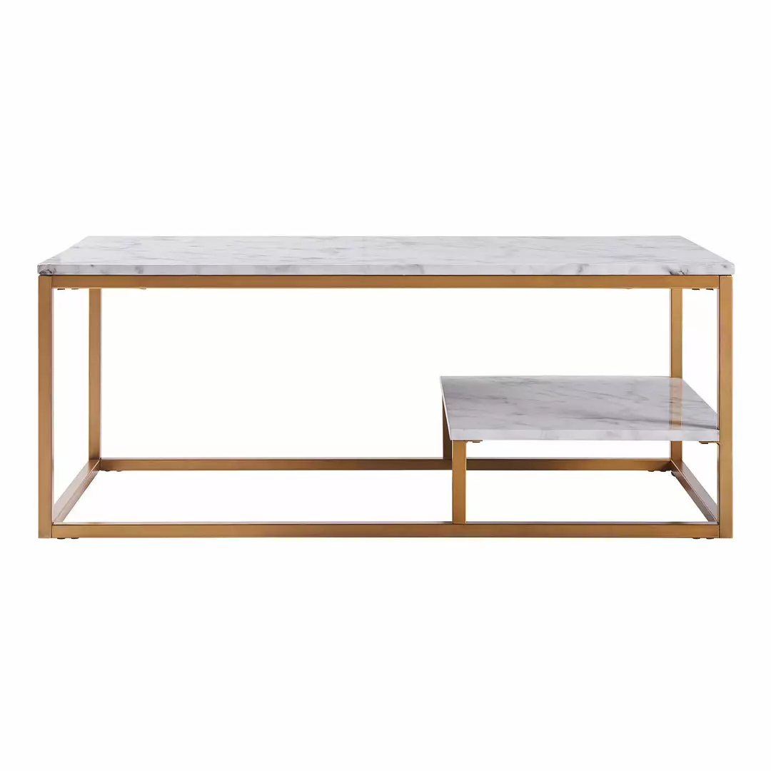TeamsonUS Teamson Home Marmo Modern Marble-Look Coffee Table With Shelf, Marble/Brass 6 TeamsonUS Teamson Home Marmo Modern Marble-Look Coffee Table With Shelf, Marble/Brass