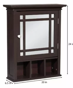 TeamsonUS Teamson Home Neal Wooden Medicine Cabinet With Mirrored Door, Espresso