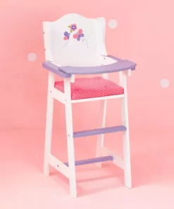 TeamsonUS Olivia's Little World Little Princess Kids Baby Doll High Chair, Purple