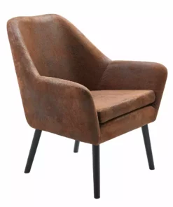 TeamsonUS Teamson Home Divano Armchair With Aged Fabric And Solid Wood Legs, Brown 13 TeamsonUS Teamson Home Divano Armchair With Aged Fabric And Solid Wood Legs, Brown