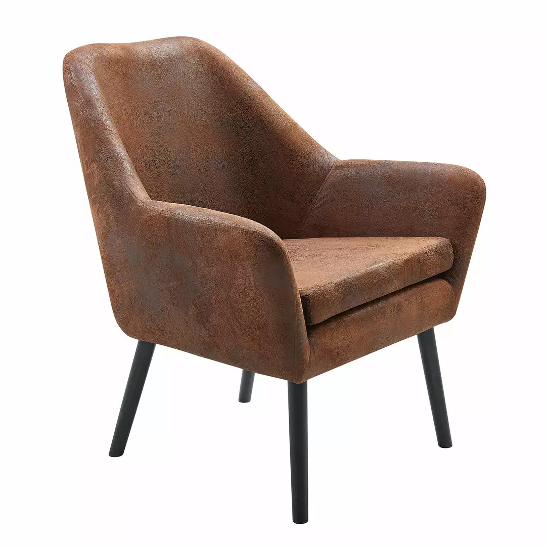 TeamsonUS Teamson Home Divano Armchair With Aged Fabric And Solid Wood Legs, Brown 8 TeamsonUS Teamson Home Divano Armchair With Aged Fabric And Solid Wood Legs, Brown