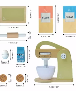 TeamsonUS Teamson Kids Little Chef Frankfurt Wooden Mixer Play Kitchen Accessories, Green 11 TeamsonUS Teamson Kids Little Chef Frankfurt Wooden Mixer Play Kitchen Accessories, Green