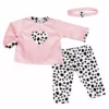TeamsonUS Sophia's 3 Piece Velour Dalmatian Print Set For 15" Dolls, Pink/Black Kids 1 TeamsonUS Sophia's 3 Piece Velour Dalmatian Print Set For 15" Dolls, Pink/Black Kids