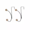 TeamsonUS Home Single Hook Over The Door Hanger Pack Of 2 With Mocha Porcelain Ball Chrome Finish