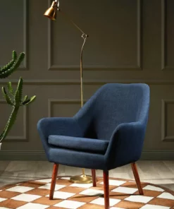 TeamsonUS Teamson Home Divano Mid-Century Armchair With Solid Wood Legs, Teal Blue