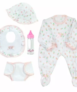 TeamsonUS Sophia's 5 Piece Floral Print Baby Doll And Bottle Set For 15'' Dolls, White/Pink 7 TeamsonUS Sophia's 5 Piece Floral Print Baby Doll And Bottle Set For 15'' Dolls, White/Pink