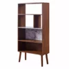 TeamsonUS Teamson Home Kingston Wooden Bookcase With Marble-Look Top, Marble/Walnut