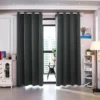 TeamsonUS Teamson Home 96" Delphi Premium Solid Insulated Thermal Blackout Window Curtain Panels With Grommets, Smoke Gray 2 TeamsonUS Teamson Home 96" Delphi Premium Solid Insulated Thermal Blackout Window Curtain Panels With Grommets, Smoke Gray