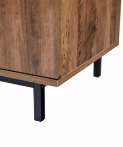 TeamsonUS Teamson Home Brooklyn Sideboard With Storage Plus Metal Legs And Handles, Brown