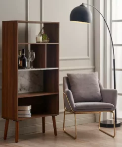 TeamsonUS Teamson Home Kingston Wooden Bookcase With Marble-Look Top, Marble/Walnut 12 TeamsonUS Teamson Home Kingston Wooden Bookcase With Marble-Look Top, Marble/Walnut