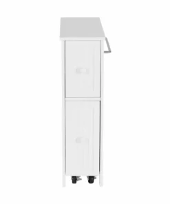 TeamsonUS Teamson Home Narrow Cabinet With Storage Drawers And Towel Bar 6.5
