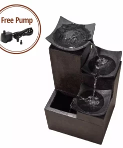 TeamsonUS Teamson Home Outdoor Modern Tiered Zen Garden Fountain