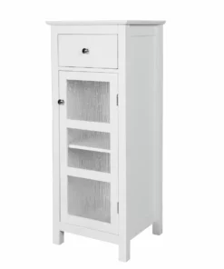TeamsonUS Teamson Home Connor Floor Cabinet With Adjustable Shelf And Storage Drawer, White