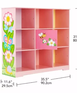 TeamsonUS Fantasy Fields Kids Painted Wooden Magic Garden Adjustable Cube Bookshelf, Pink 10 TeamsonUS Fantasy Fields Kids Painted Wooden Magic Garden Adjustable Cube Bookshelf, Pink