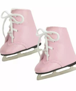 TeamsonUS Sophia's Faux Leather Ice Skates With Ties For 18