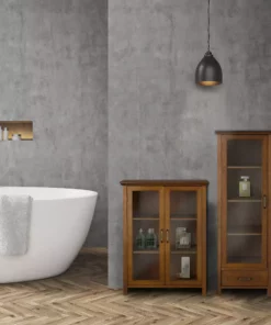 TeamsonUS Teamson Home Avery Wooden 2 Door Floor Cabinet With Storage, Oiled Oak 11 TeamsonUS Teamson Home Avery Wooden 2 Door Floor Cabinet With Storage, Oiled Oak