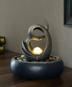 TeamsonUS Teamson Home Tabletop Water Fountain With LED Light, Bronze