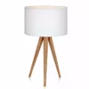 TeamsonUS Teamson Home Romanza 20.07" Postmodern Tripod Table Lamp With Drum Shade, Natural/White 2 TeamsonUS Teamson Home Romanza 20.07" Postmodern Tripod Table Lamp With Drum Shade, Natural/White