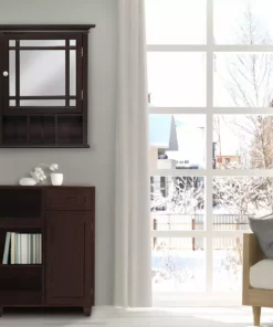 TeamsonUS Teamson Home Neal Wooden Medicine Cabinet With Mirrored Door, Espresso