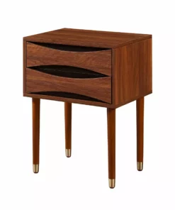 TeamsonUS Teamson Home Dawson Modern Wooden Side Table With Storage, Walnut