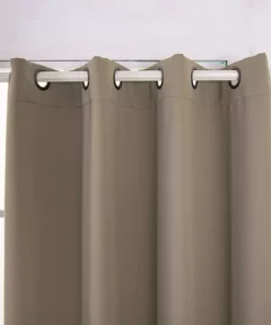 TeamsonUS Teamson Home 63" Ephesus Premium Solid Insulated Thermal Blackout Window Curtain Panels With Grommets, Sepia Brown 7 TeamsonUS Teamson Home 63