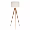 TeamsonUS Teamson Home Romanza 60" Postmodern Tripod Floor Lamp With Drum Shade, Natural/White