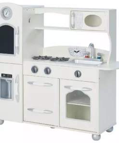 TeamsonUS Teamson Kids Little Chef Westchester Retro Kids Kitchen Playset, Ivory
