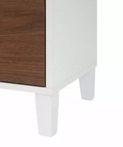 TeamsonUS Teamson Home Tyler Modern Wooden Floor Storage Cabinet With Drawer, Walnut/White