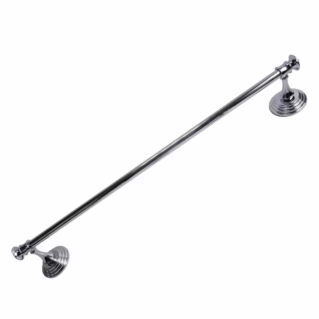 TeamsonUS Teamson Home Chrome Towel Bar With Round Wall Mounts 5 TeamsonUS Teamson Home Chrome Towel Bar With Round Wall Mounts