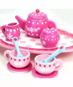 TeamsonUS Sophia's 10 Piece Wooden Tea Party Set, Pink 16 TeamsonUS Sophia's 10 Piece Wooden Tea Party Set, Pink