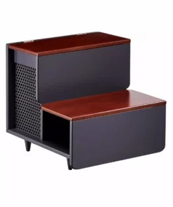 TeamsonUS Teamson Pets Esker Wooden Pet Stairs Ramp For Cat Or Dog, Mocha/Walnut