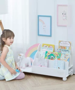 TeamsonUS Fantasy Fields Rainbow Wooden Display Bookcase, White