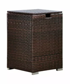 TeamsonUS Teamson Home Gas Tank Wicker Cover Table For 20 Lb Propane Tanks, Brown