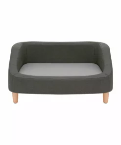 TeamsonUS Teamson Pets Bennett Linen Sofa Dog Bed For Small And Medium Dogs, Gray