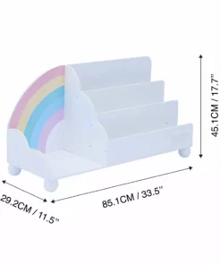 TeamsonUS Fantasy Fields Rainbow Wooden Display Bookcase, White