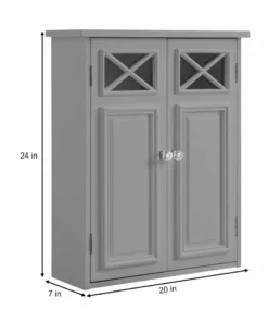 TeamsonUS Teamson Home Dawson Contemporary Removable Wooden Cabinet, Gray