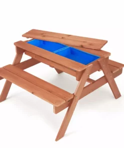 TeamsonUS Teamson Kids Outdoor Wooden Picnic Table With 2 Sensory Bins For Sand/Water Play Plus Accessories, Warm Cherry 26 TeamsonUS Teamson Kids Outdoor Wooden Picnic Table With 2 Sensory Bins For Sand/Water Play Plus Accessories, Warm Cherry