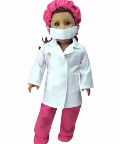 TeamsonUS Sophia's Doll Doctor Scrubs And Lab Coat Set For 18" Dolls