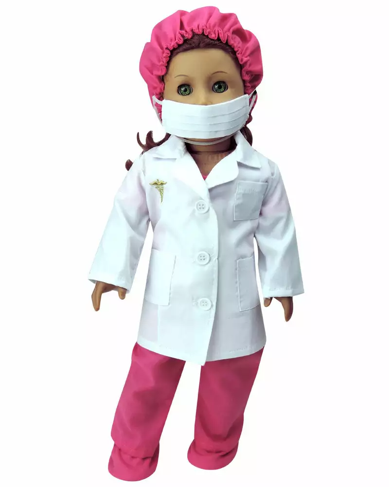 TeamsonUS Sophia's Doll Doctor Scrubs And Lab Coat Set For 18" Dolls 4 TeamsonUS Sophia's Doll Doctor Scrubs And Lab Coat Set For 18" Dolls