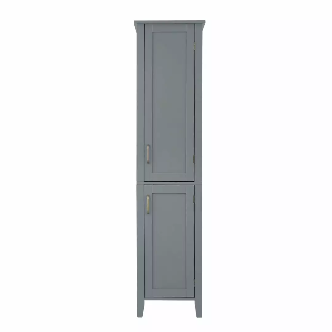 TeamsonUS Teamson Home Mercer Mid Century Modern Linen Tower Storage Cabinet With Two Doors, Gray 7 TeamsonUS Teamson Home Mercer Mid Century Modern Linen Tower Storage Cabinet With Two Doors, Gray