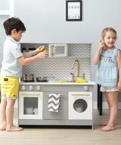 TeamsonUS Teamson Kids - Little Chef Berlin Modern Play Kitchen - Grey / White