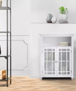 TeamsonUS Teamson Home Craftsman Style Double Door Storage Floor Cabinet