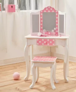 TeamsonUS Fantasy Fields - Fashion Polka Dot Prints Gisele Play Vanity Set - Pink / White Kids 10 TeamsonUS Fantasy Fields - Fashion Polka Dot Prints Gisele Play Vanity Set - Pink / White Kids