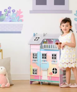 TeamsonUS Teamson Kids Sunroom Dollhouse With 11 Accessories, Multicolor